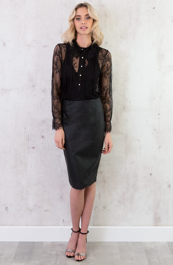 Kanten Blouse Zwart Parel – shoparchief, foto 2