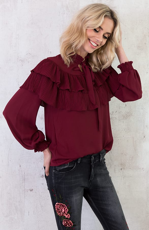 Mademoiselle Blouse Bordeaux – shoparchief, foto 4