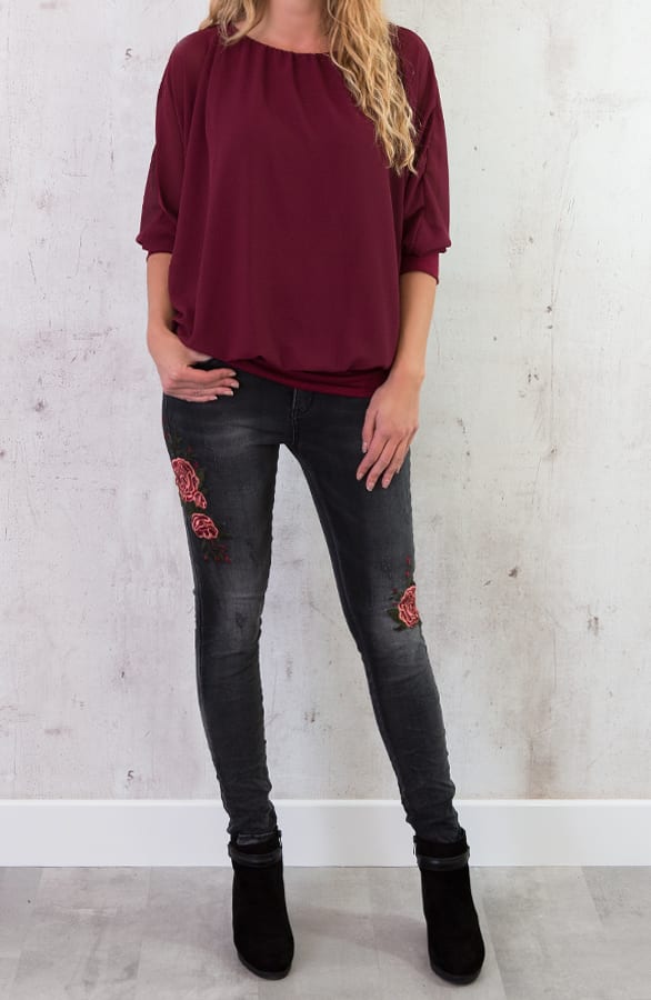 Basic Oversized Tuniek Bordeaux – shoparchief, foto 3