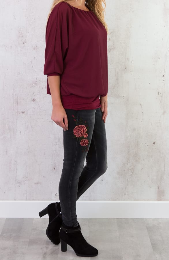 Basic Oversized Tuniek Bordeaux – shoparchief, foto 4