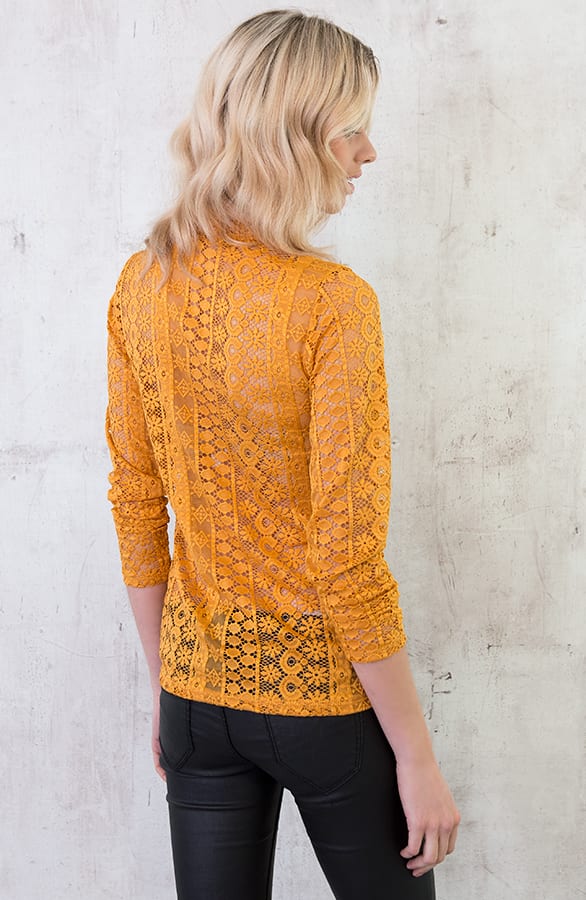 Most Wanted Lace Sleeve Oker – shoparchief, foto 4