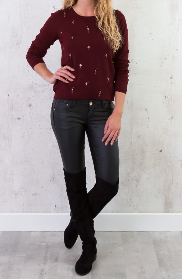 Flamingo Sweater Bordeaux – shoparchief, foto 3