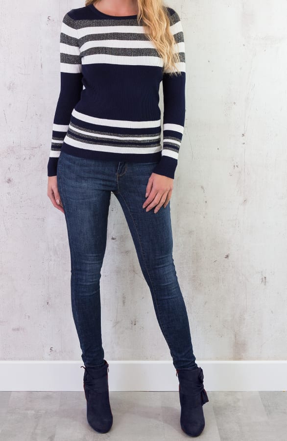 Gestreepte Top Zilver Blauw – shoparchief, foto 6