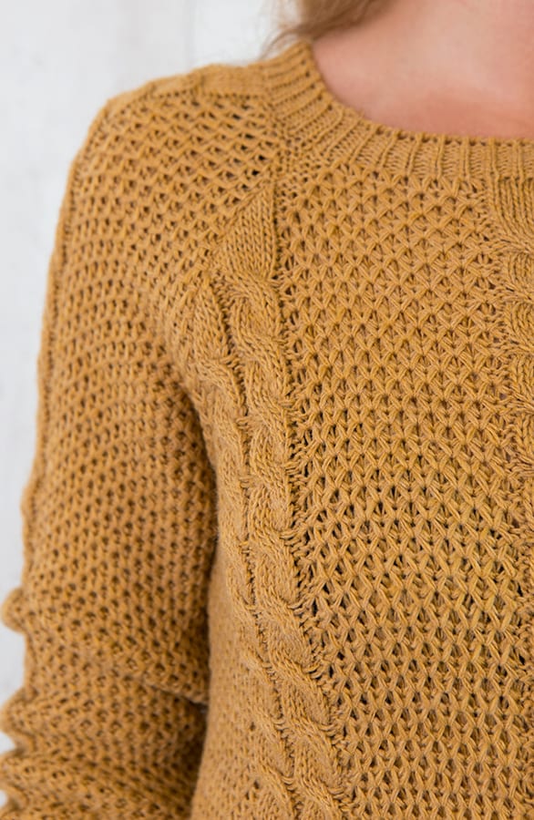 Cable Knit Sweater Okergeel – shoparchief, foto 4