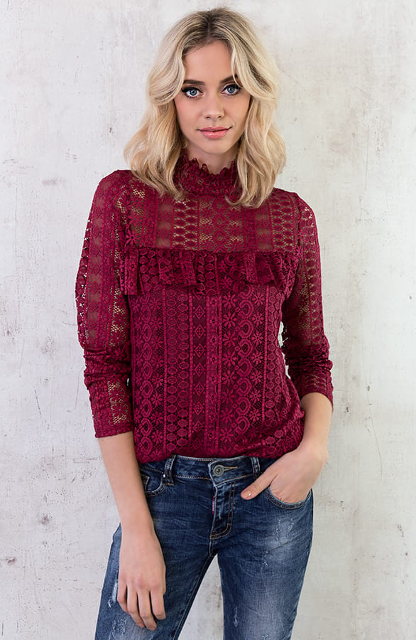 Most Wanted Lace Sleeve Bordeaux – shoparchief, foto 2