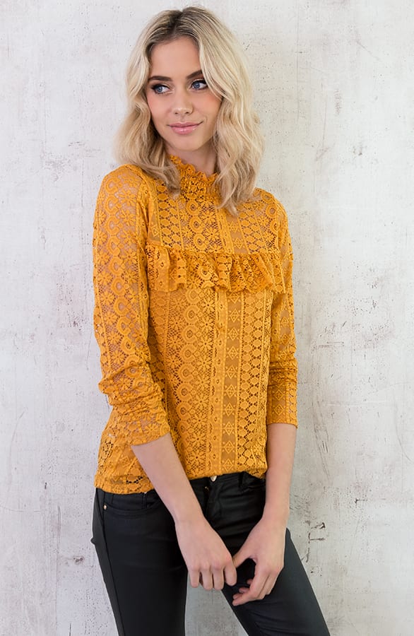 Most Wanted Lace Sleeve Oker – shoparchief, foto 6