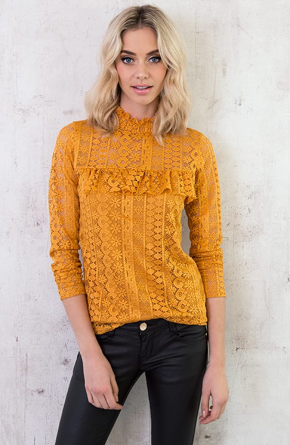 Most Wanted Lace Sleeve Oker – shoparchief, foto 2