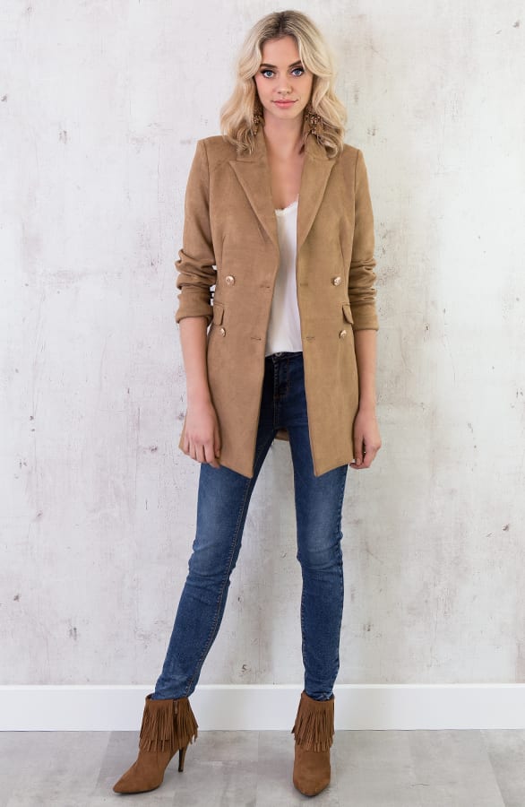 Suede Blazer Exclusive Camel – shoparchief, foto 3