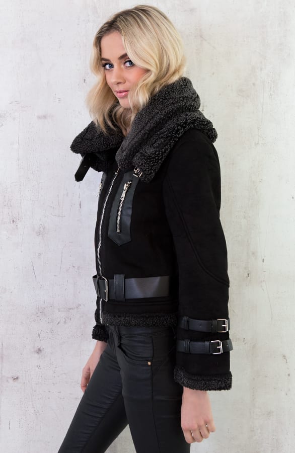 Lammy Coat Winter Zwart – shoparchief, foto 5