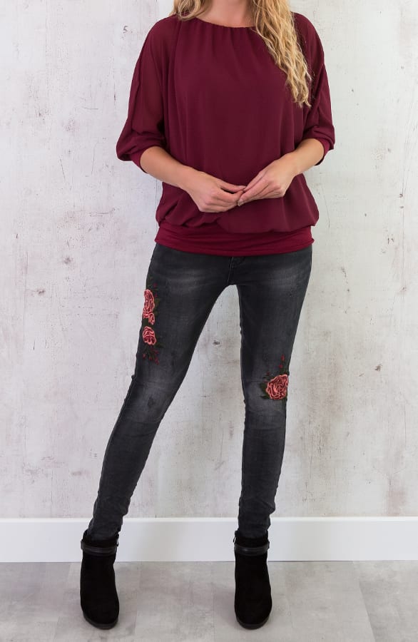 Basic Oversized Tuniek Bordeaux – shoparchief, foto 5