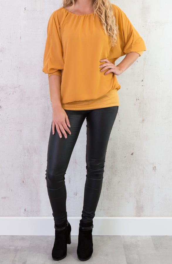 Basic Oversized Tuniek Okergeel – shoparchief, foto 5