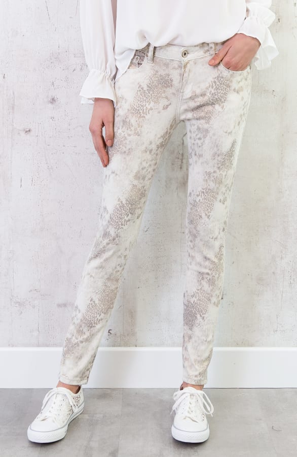 Leopard Jeans Creme – shoparchief, foto 3