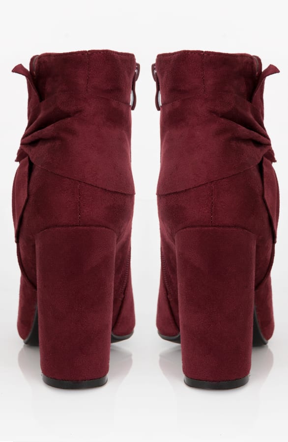 Suede Strik Boots Bordeaux – shoparchief, foto 5