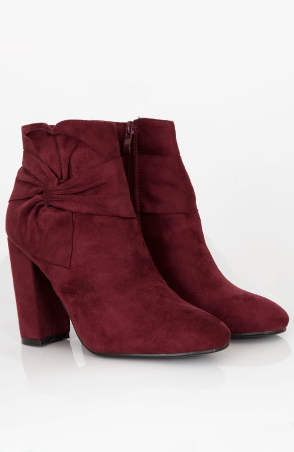 Suede Strik Boots Bordeaux – shoparchief, foto 2