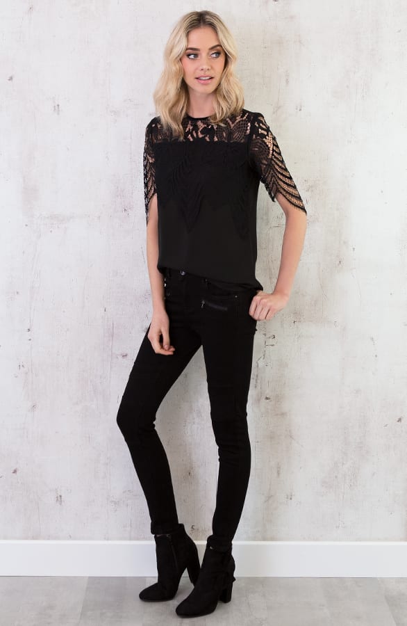 Kanten Zigzag Top Zwart – shoparchief, foto 5