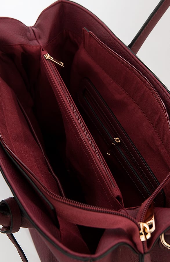 Tote Handtas Deluxe Bordeaux – shoparchief, foto 3