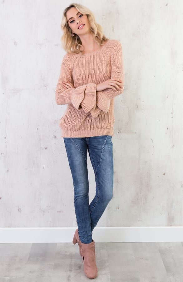 Ruches Mouwen Trui Roze – shoparchief, foto 7