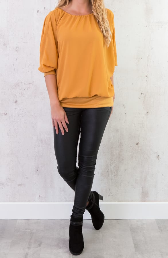 Basic Oversized Tuniek Okergeel – shoparchief, foto 6