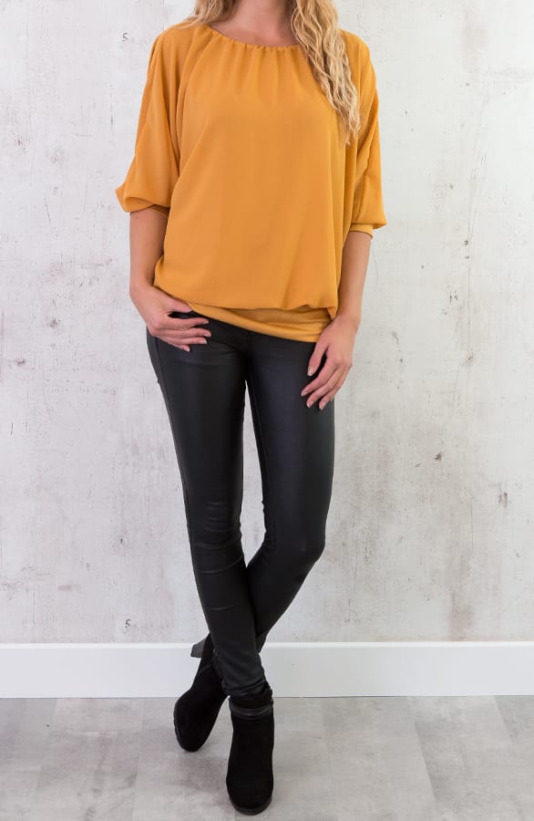 Basic Oversized Tuniek Okergeel – shoparchief, foto 3