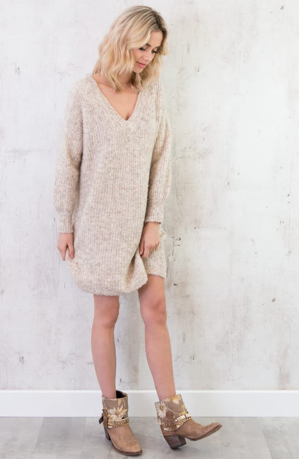 Fluffy Oversized Long Tuniek Beige – shoparchief, foto 4