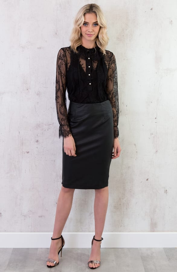 Leren Rok Zwart – shoparchief, foto 6