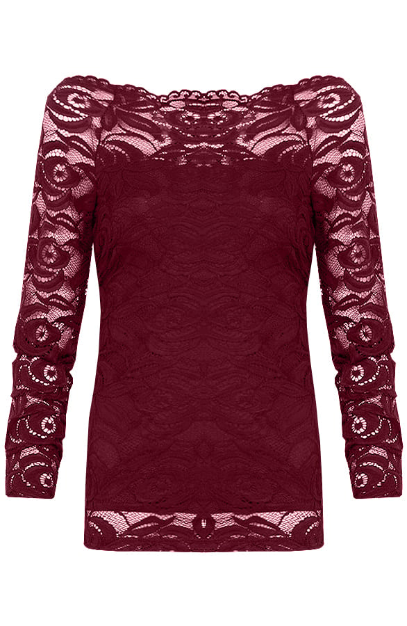 Kanten Sleeve Deluxe Bordeaux – shoparchief, foto 1