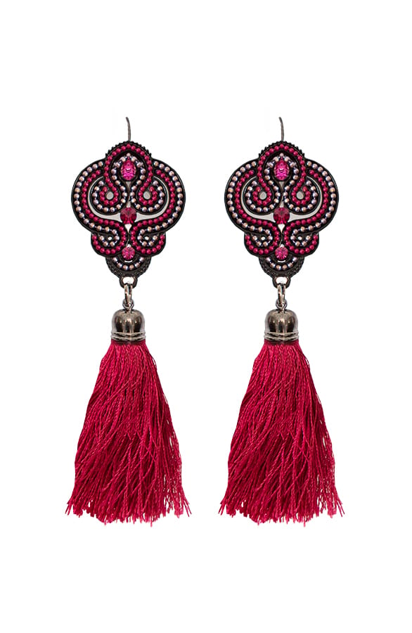 Tassel Luxury Oorbellen Bordeaux – shoparchief, foto 1