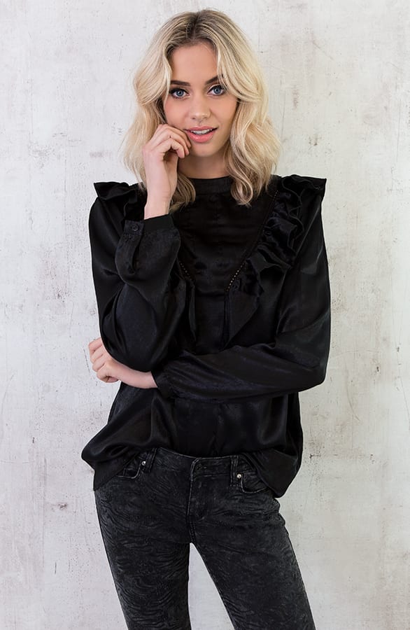 Velvet Blouse Zwart – shoparchief, foto 7