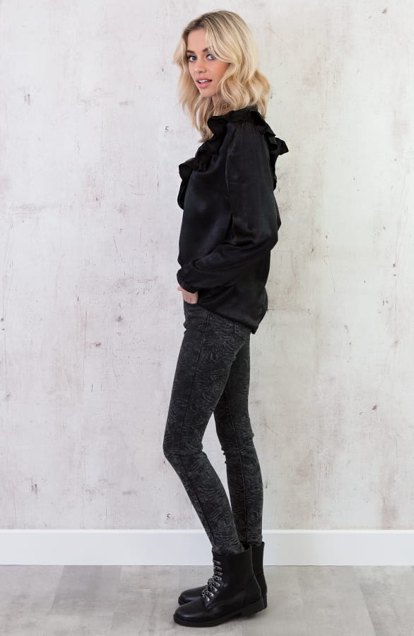 Velvet Blouse Zwart – shoparchief, foto 6