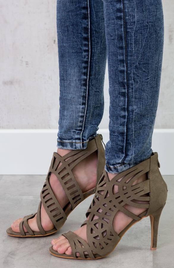 Gladiator Heels Legergroen – shoparchief, foto 3
