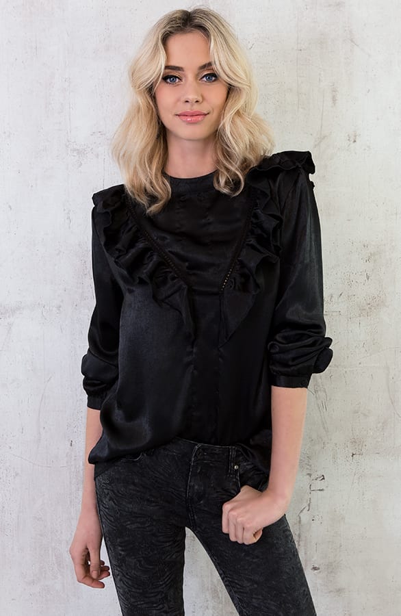 Velvet Blouse Zwart – shoparchief, foto 2