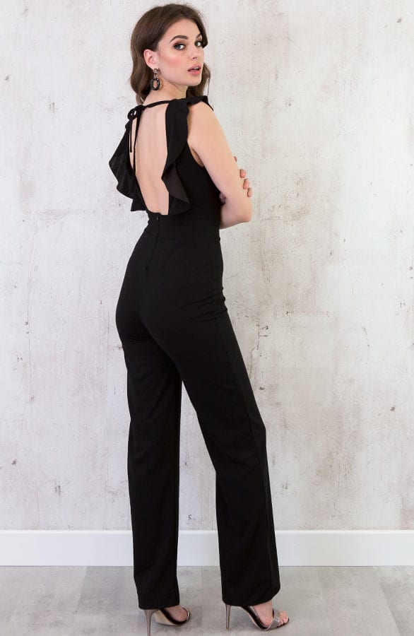 Jumpsuit Ruches Deluxe Zwart – shoparchief, foto 3