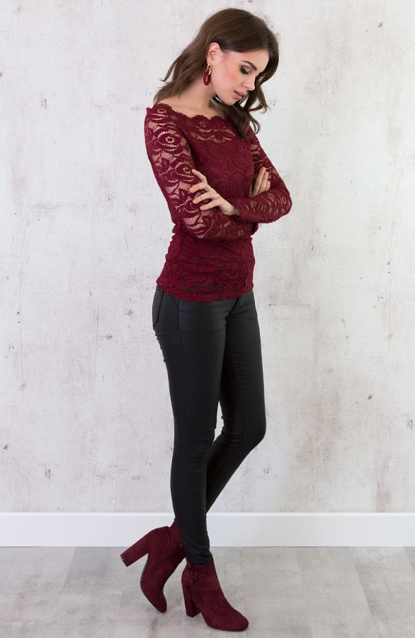 Kanten Sleeve Deluxe Bordeaux – shoparchief, foto 5