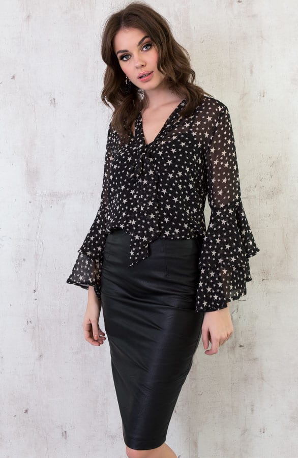 Sterren Blouse Zwart Exclusive – shoparchief, foto 3