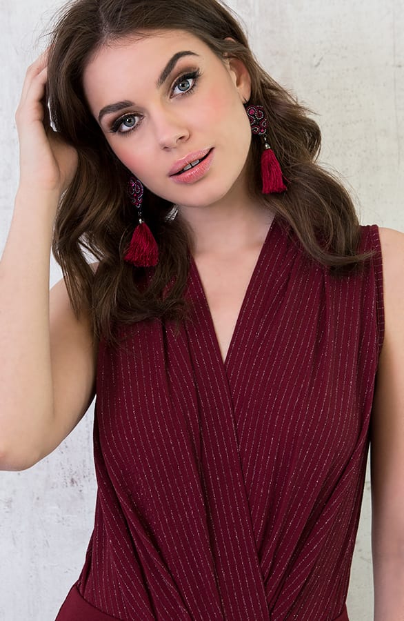 Tassel Luxury Oorbellen Bordeaux – shoparchief, foto 6