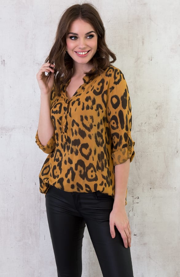 Panter Blouse Okergeel – shoparchief, foto 2