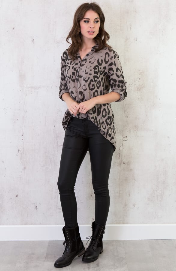 Panter Blouse Taupe – shoparchief, foto 4