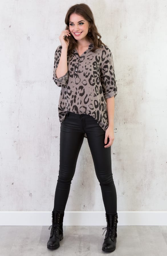 Panter Blouse Taupe – shoparchief, foto 6