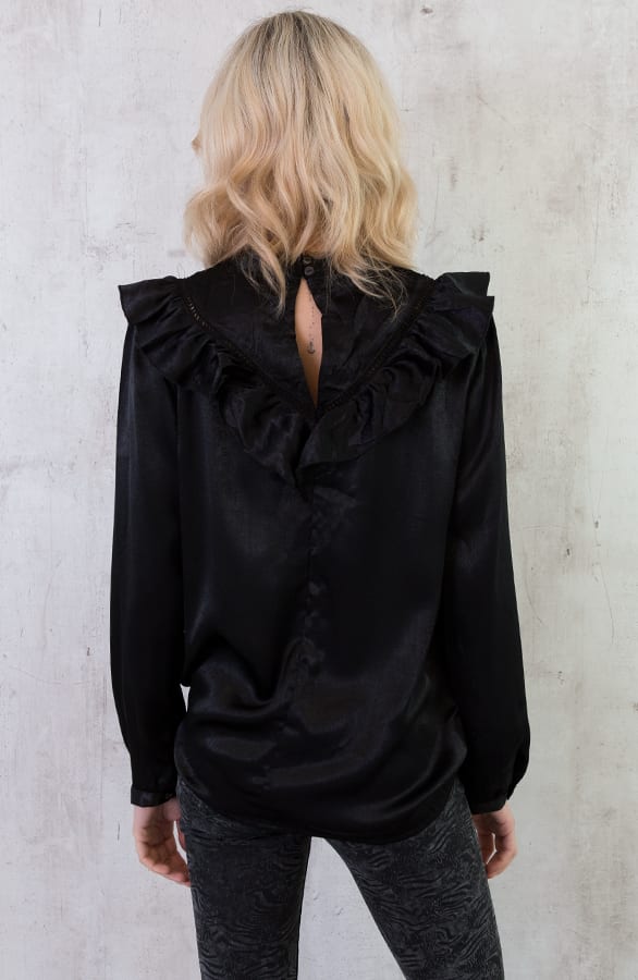 Velvet Blouse Zwart – shoparchief, foto 5