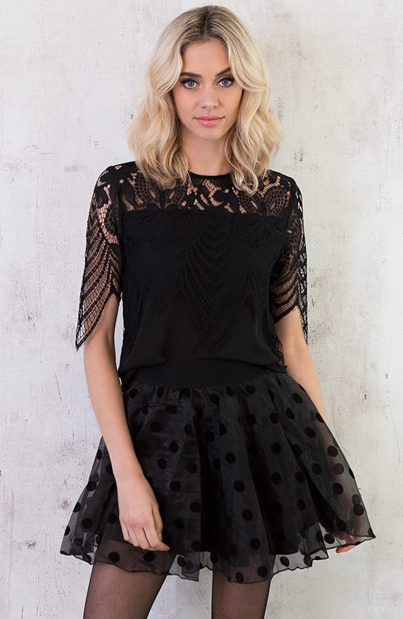 Kanten Zigzag Top Zwart – shoparchief, foto 6