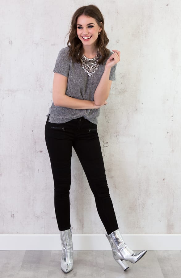 High Waisted Biker Jeans Zwart – shoparchief, foto 7