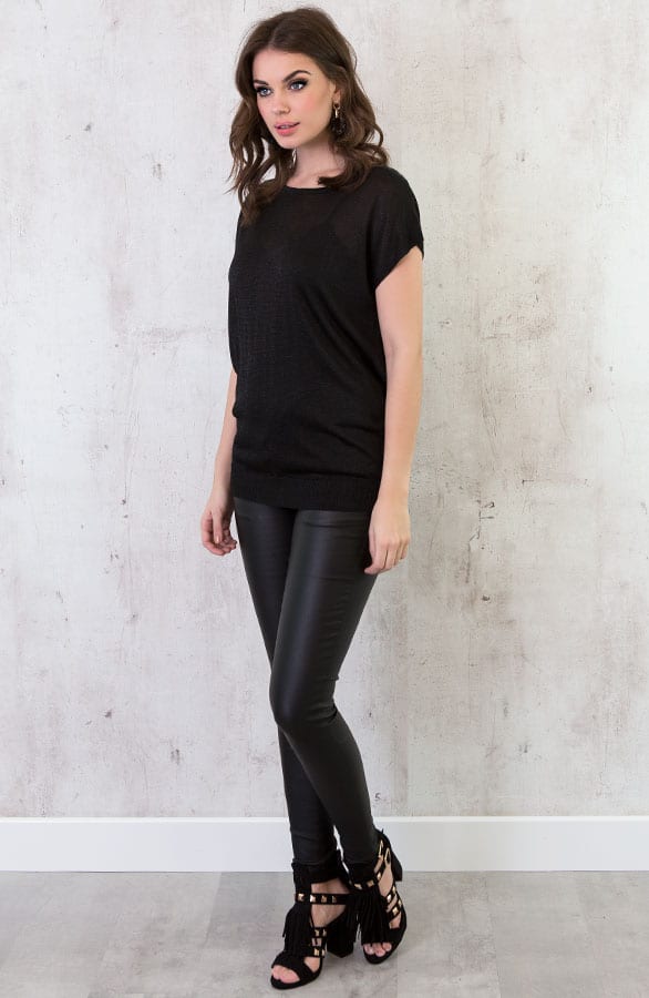 Studs Glitter Top Zwart – shoparchief, foto 4