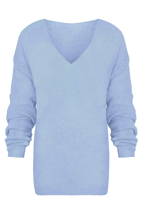 Fluffy Oversized Trui Babyblauw – shoparchief, foto 1