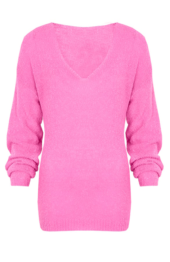 Fluffy Oversized Trui Fuchsia – shoparchief, foto 1