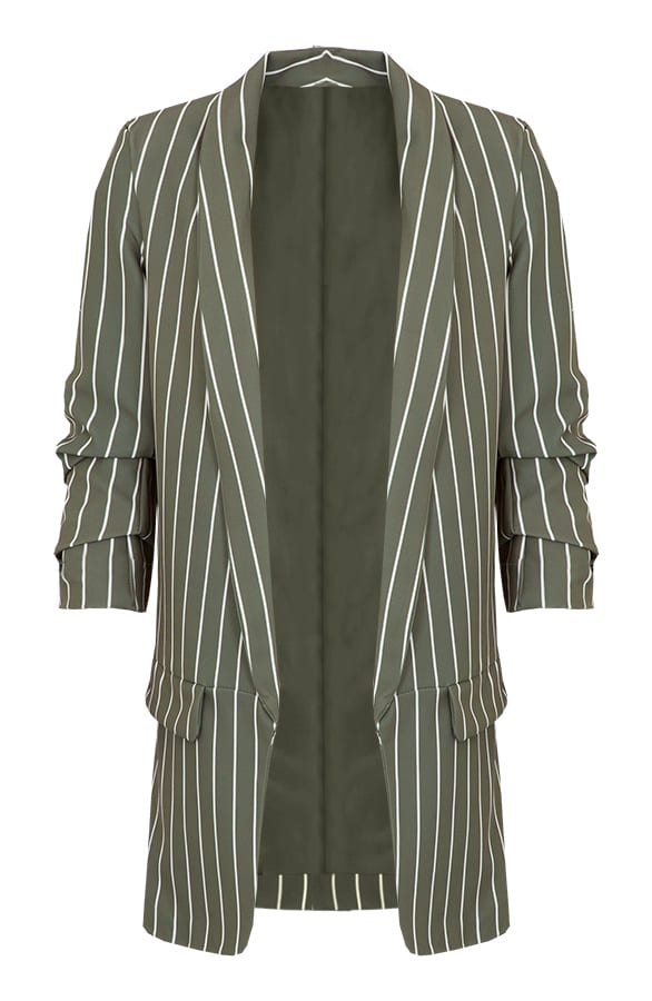 Gestreepte Blazer Groen – shoparchief, foto 1