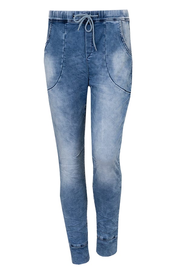 Jogging Denim Jeans Blauw – shoparchief, foto 1