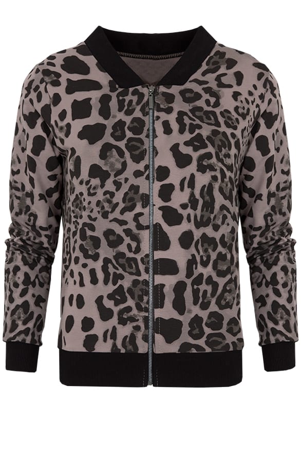 Leopard Bomber Jacket Taupe – shoparchief, foto 1