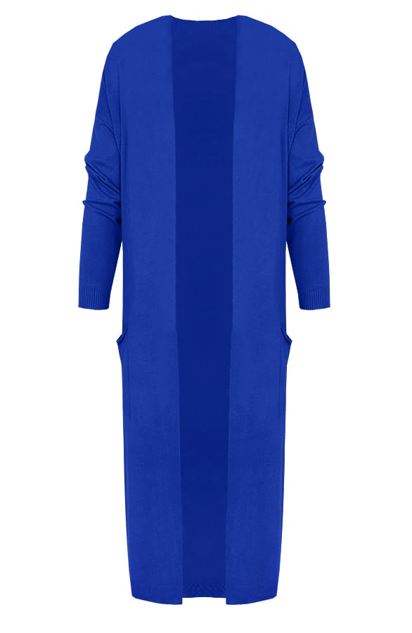 Long Jersey Cardigan Kobalt – shoparchief, foto 1
