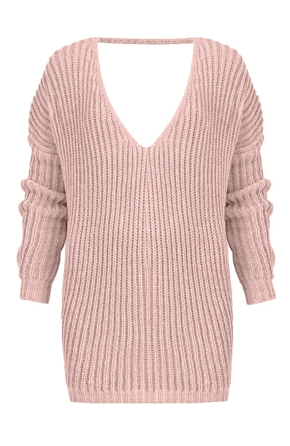 Low Back Sweater Roze – shoparchief, foto 1