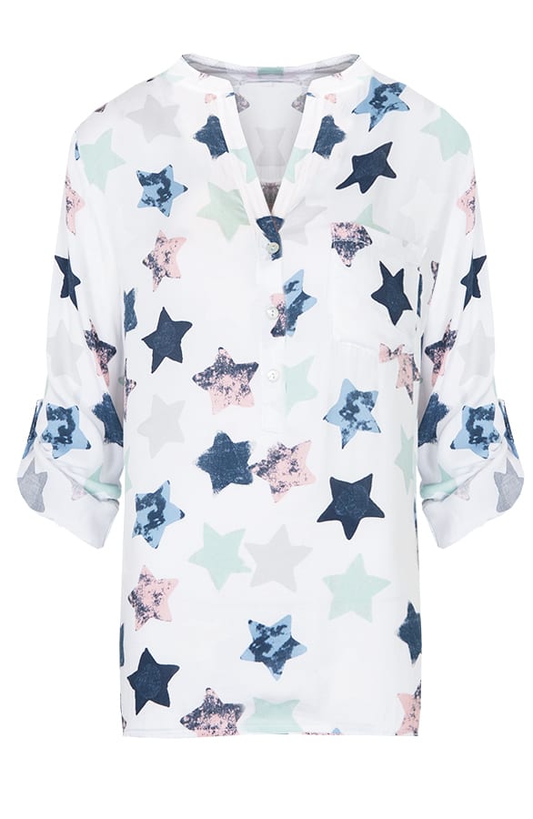 Sterren Pocket Blouse Wit – shoparchief, foto 1